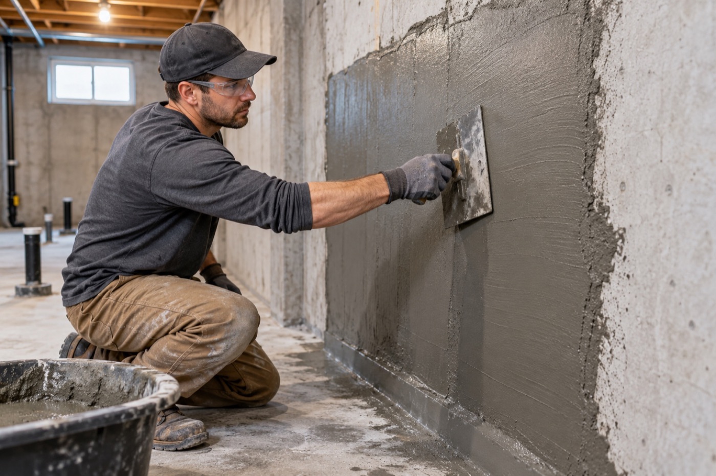 Waterproof mortar application