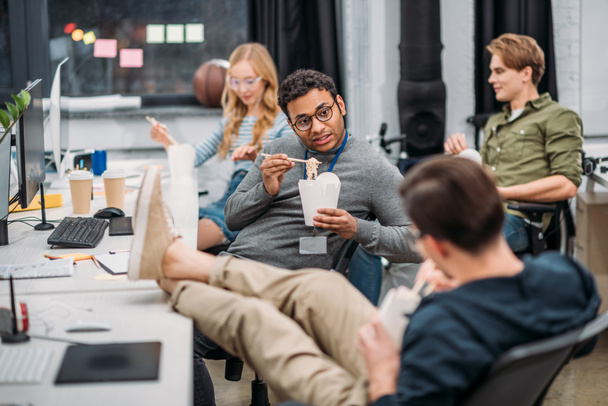 stock photo lunch break